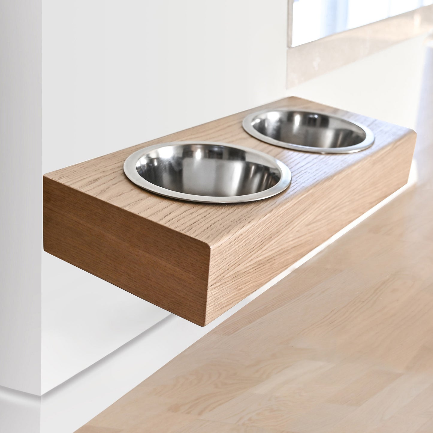 Wooden Elevated Dog Bowl Stand, 3 Sizes for Dogs and Cats