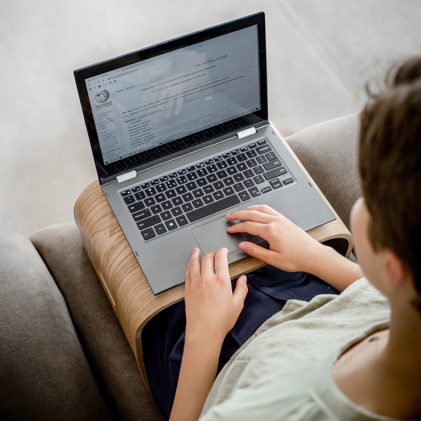 Wooden Laptop Tray - Portable Lap Desk with Ventilation