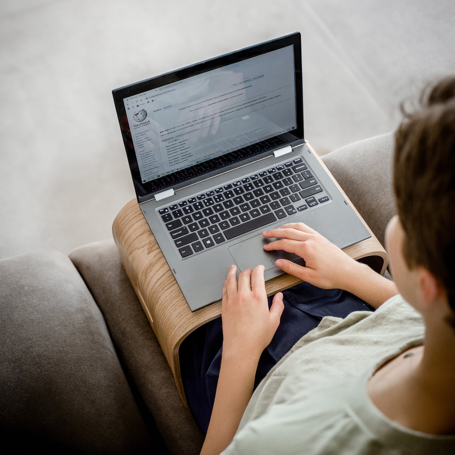 Wooden Laptop Tray - Portable Lap Desk with Ventilation